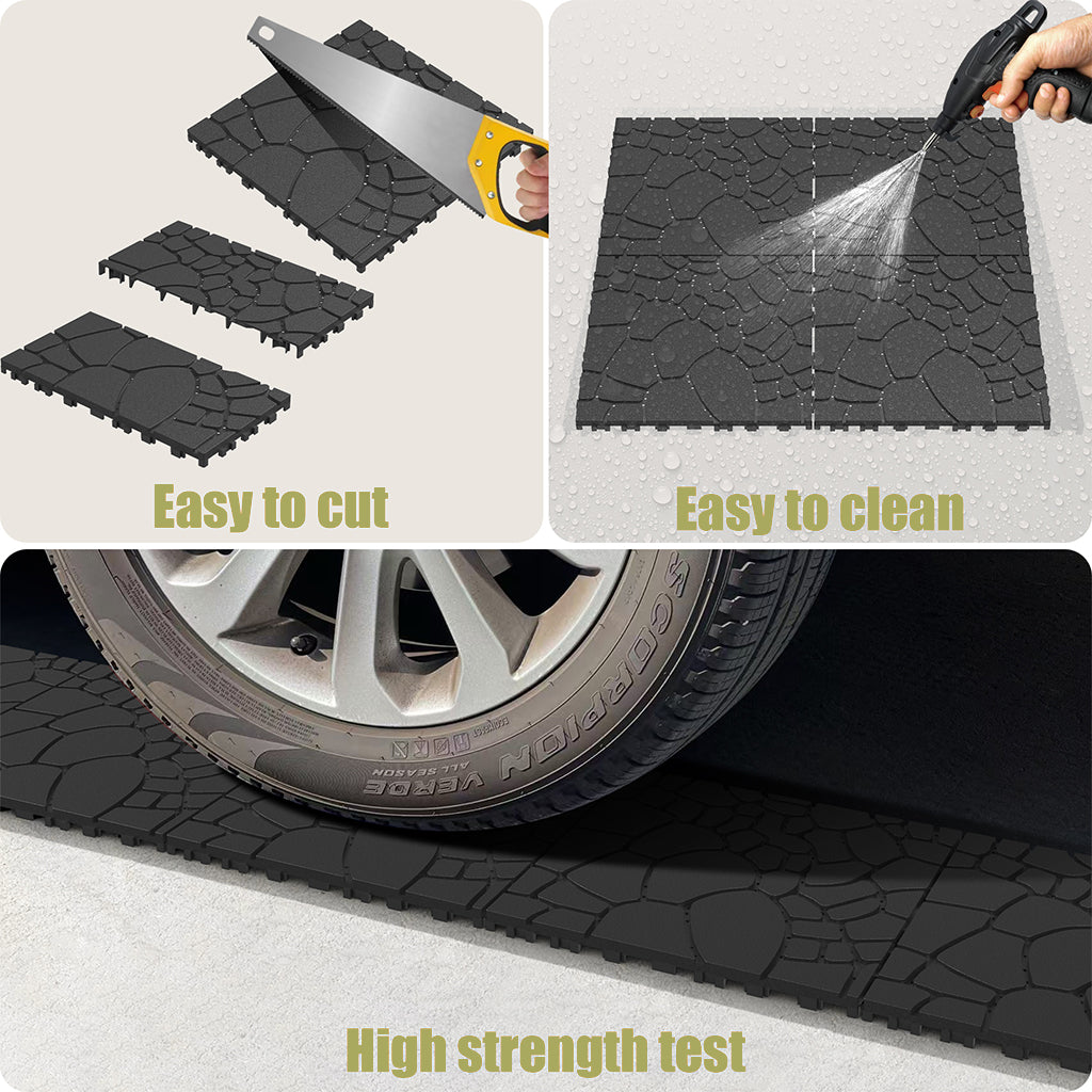 Chic Crate 44Pcs 12'' Stone Texture Interlocking Deck Tiles –  DARK Gray