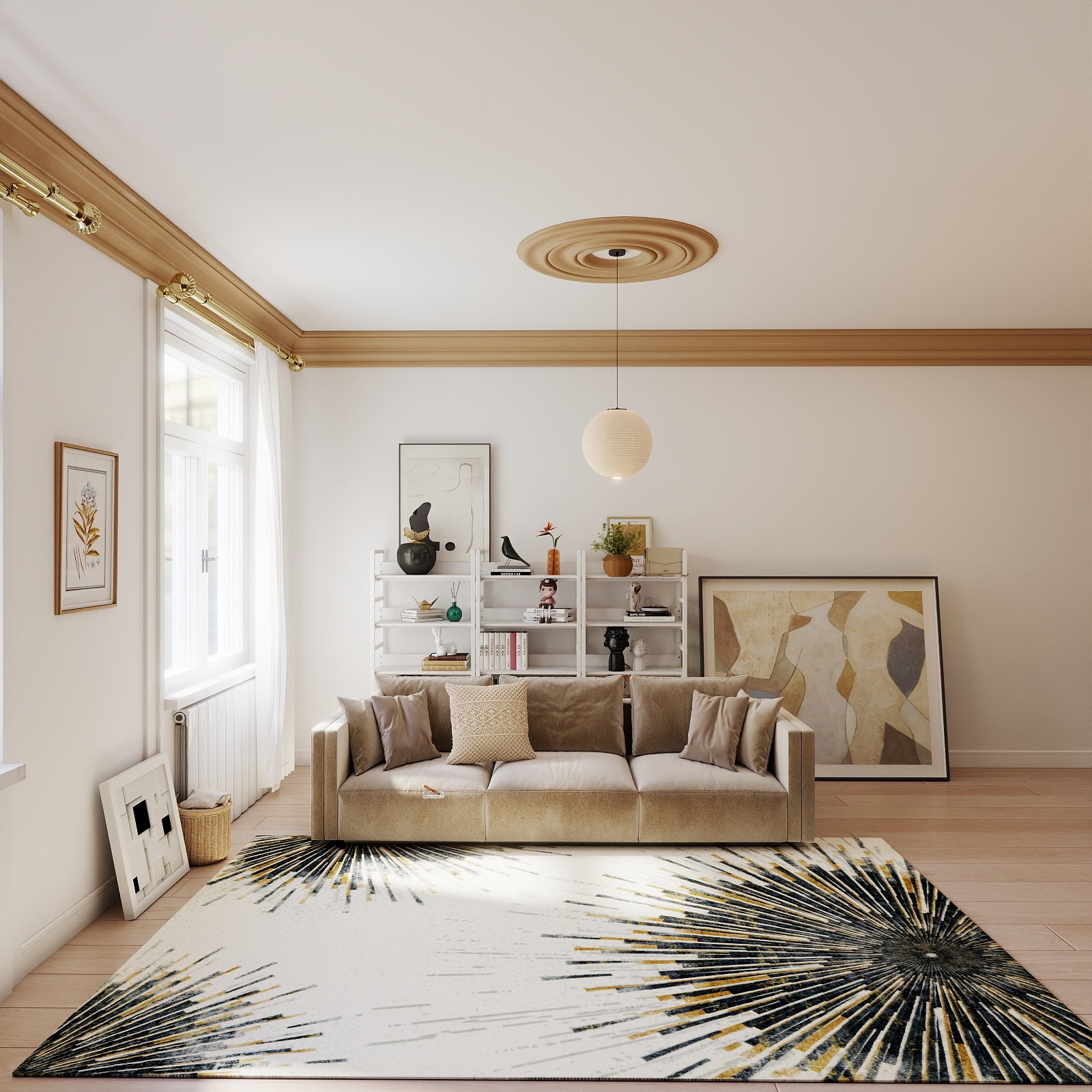 5x7ft Washable Abstract Print Multi-Color Area Rug, Thin Distressed Non-Slip Carpet for Living Room Bedroom,  Home Decor