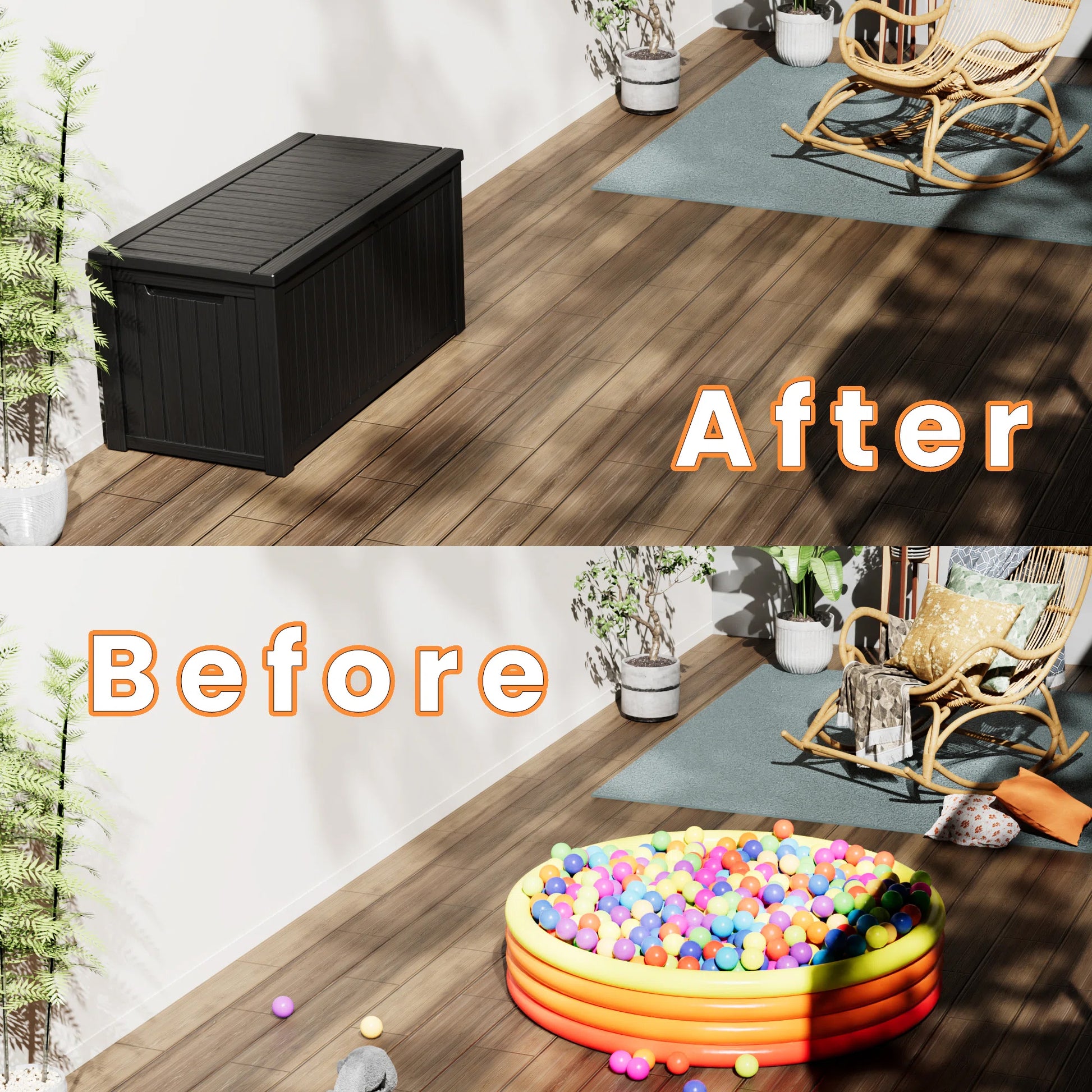 Chic Crate - 61'' W 180 Gallons Water Resistant Resin Lockable Deck Box