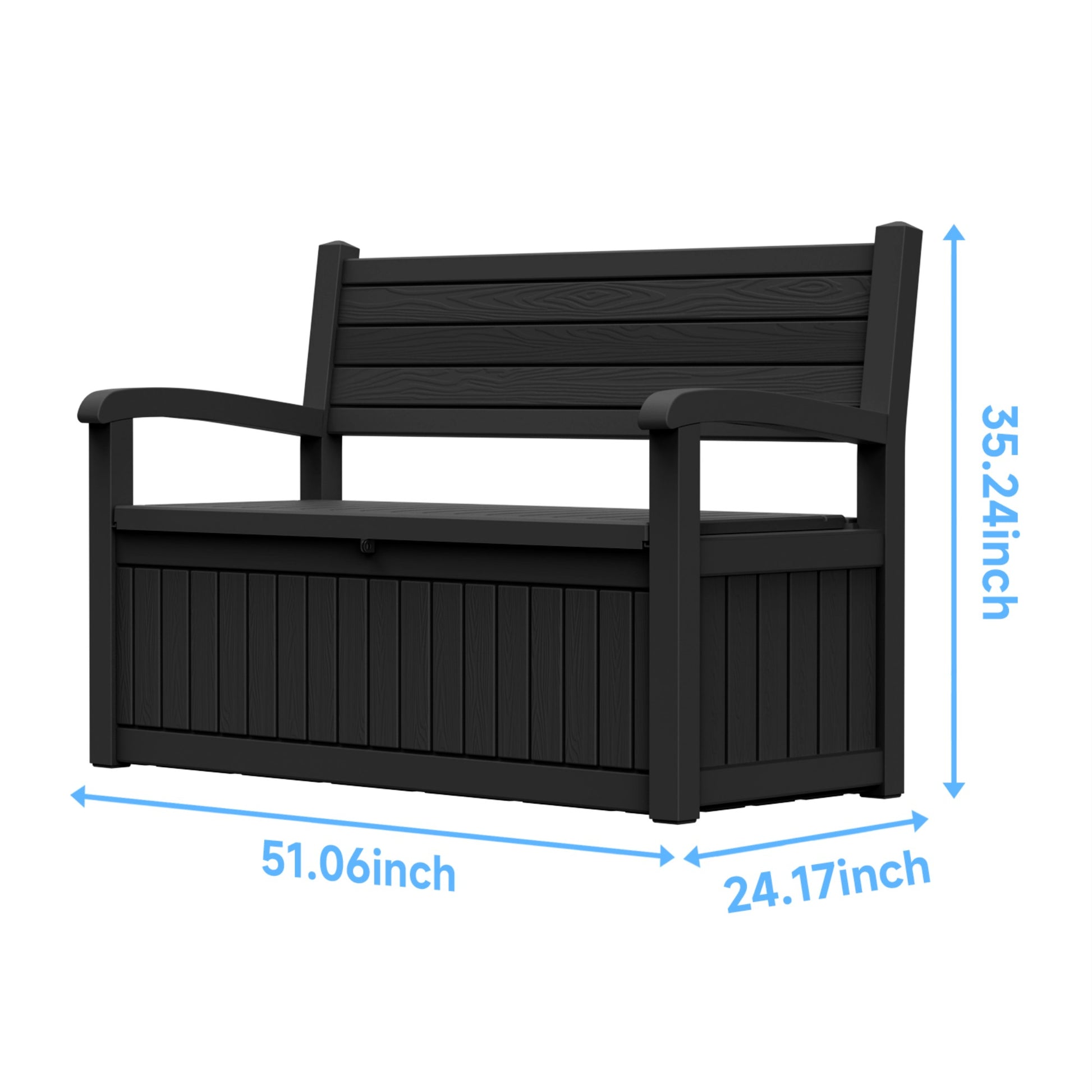 70 Gallon Deck Box, Outdoor Resin Storage Bench with Lid, Durable Patio Storage Box for Organization