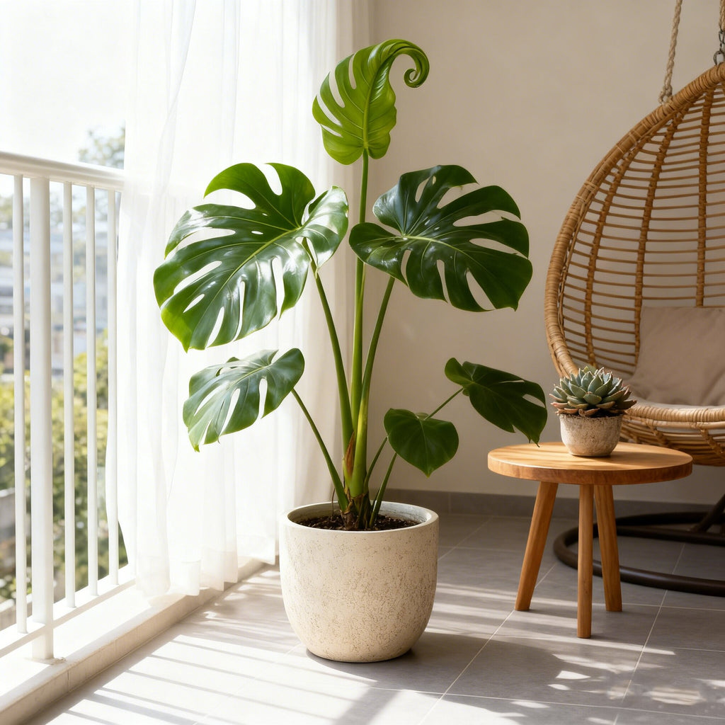 Set of Round MGO Planters Lightweight Plant Pots with Drainage for Indoor Outdoor Gardening