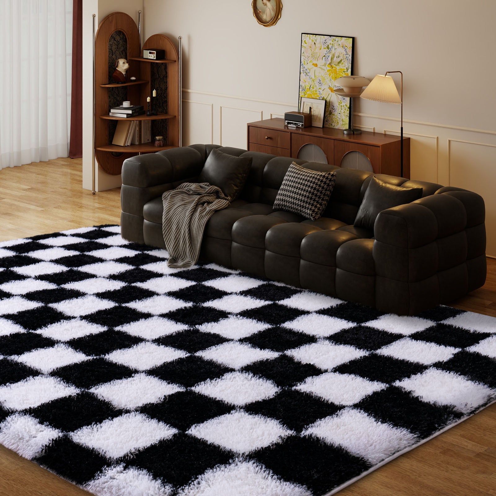 Area Rugs for Living Room Bedroom, Non-Slip Fluffy Soft Shag Carpet for Kids Home Dorm Decor