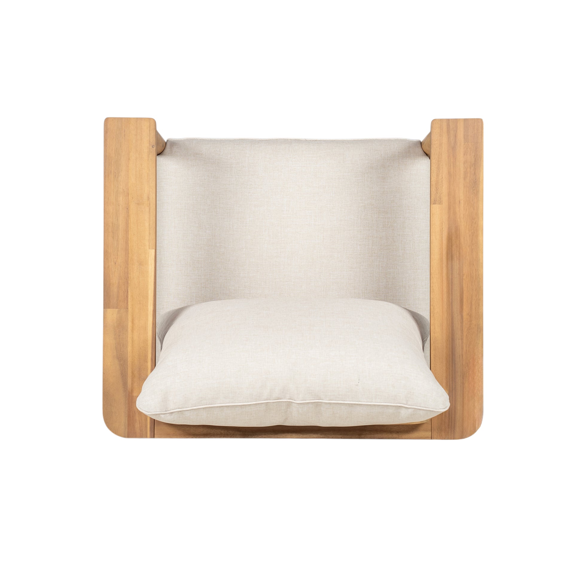 Modern Acacia Wood Outdoor Lounge Chair with Ottoman - Cushioned Patio Seating