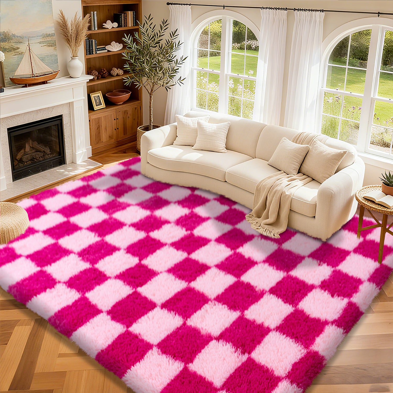 Area Rugs for Living Room Bedroom, Non-Slip Fluffy Soft Shag Carpet for Kids Home Dorm Decor