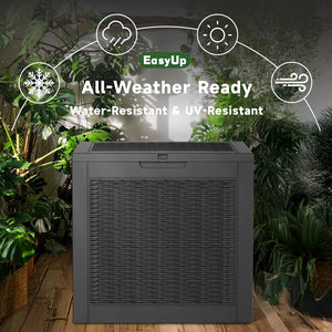 Chic Crate - StormForce Compact 30Gal Deck Box - Waterproof Nano-Resin w/ SecureLatch Pro & SpaceSaver Design - Patio Furniture/Kids Toys Storage