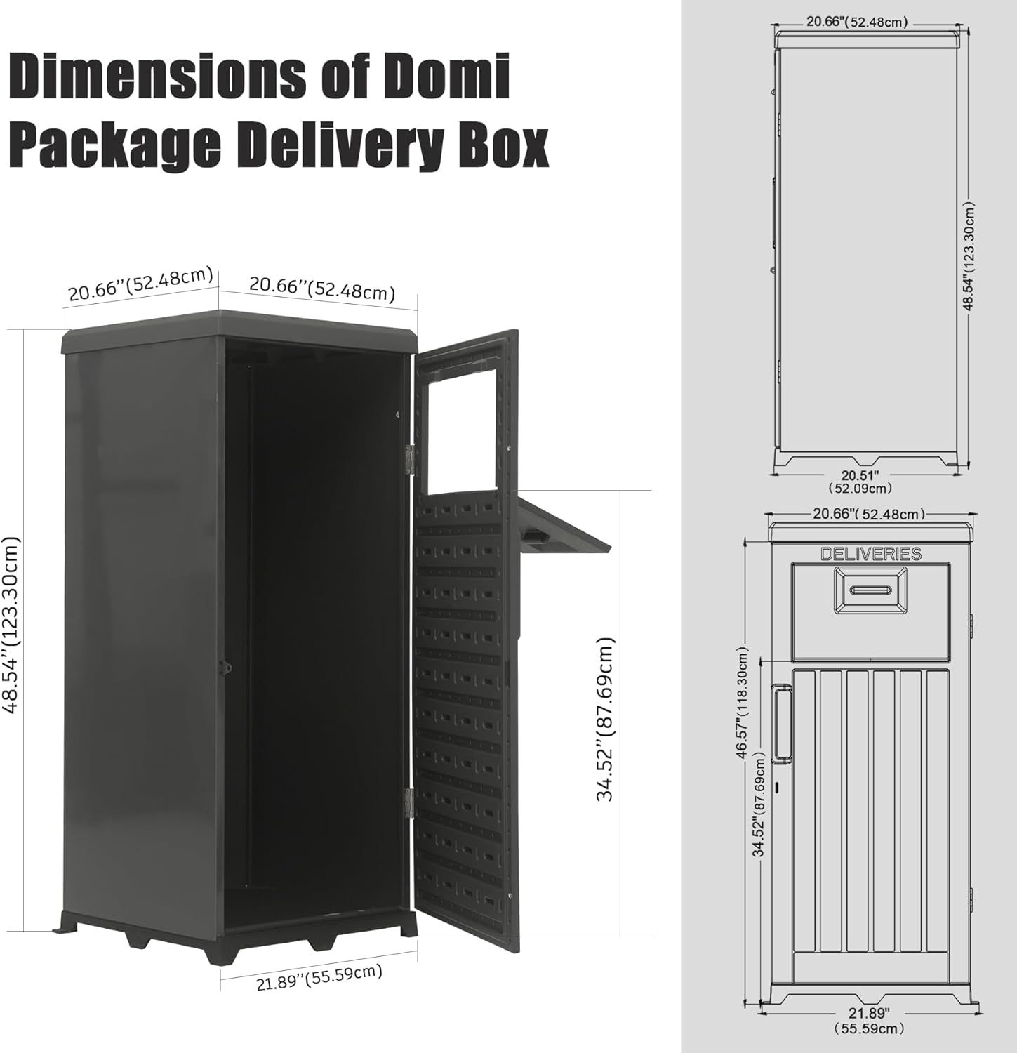 Outdoor Package Delivery Box, Large Waterproof Lockable Parcel Drop Box for Porch & Home