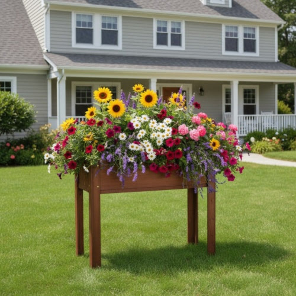 31x31x16 inch Raised Garden Bed with Legs, Elevated Wooden Planter Box for Outdoor Plants Flowers Fruits Vegetable Herb Growingg