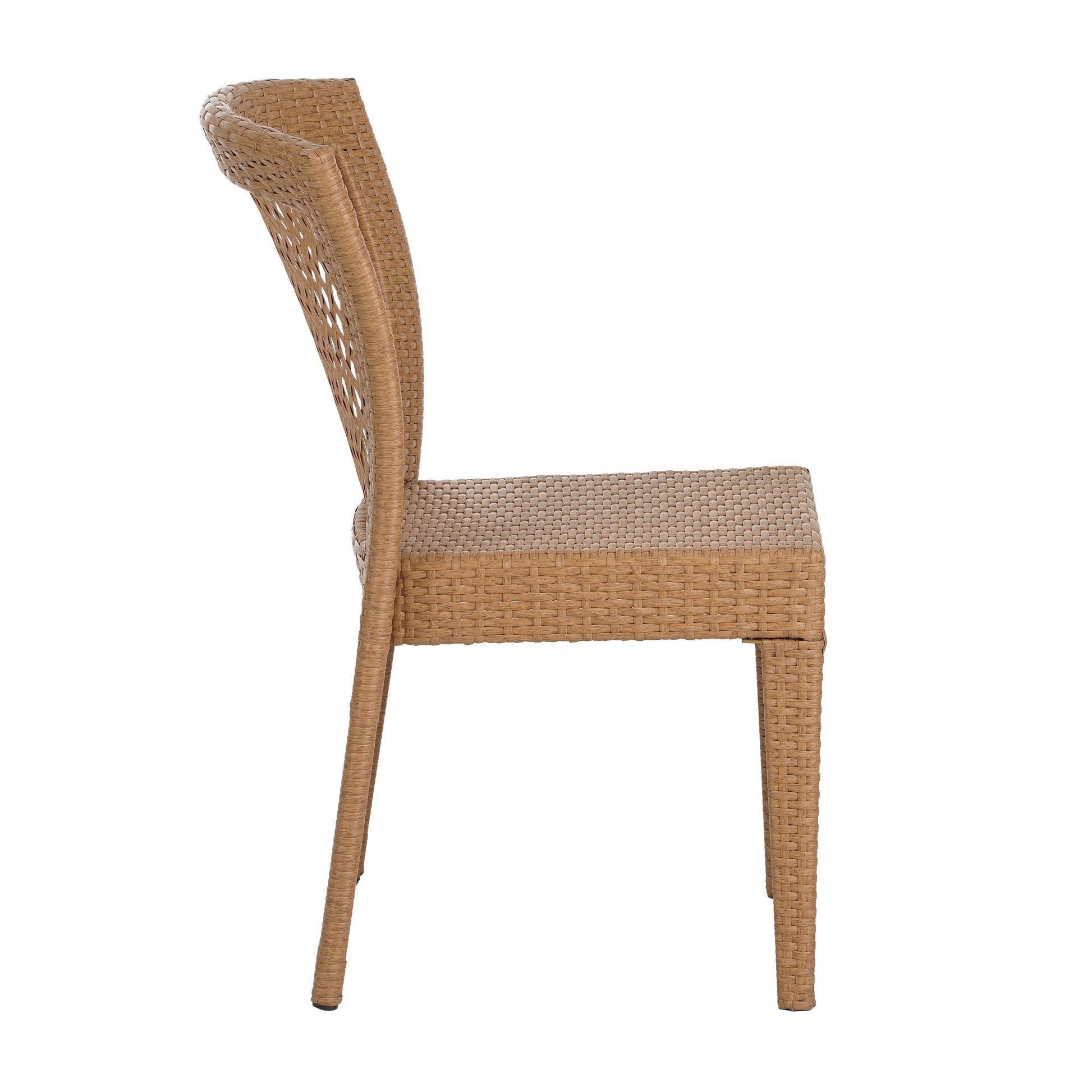 Outdoor Stacking Side Chairs Set of 2 All-Weather Patio Dining Chairs for Garden