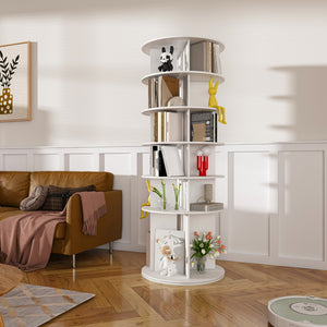 Chic Crate 6-Tier Rotating Shoe Rack Tower, 360° Revolving Free Standing Organizer, Holds 24 Pairs – White