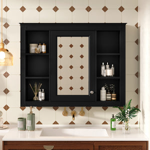 Chic Crate-Tall Bathroom Storage Cabinet – Freestanding Cabinet w/ 2 Different-Size Drawers & Adj. Shelf | MDF Painted Finish | White