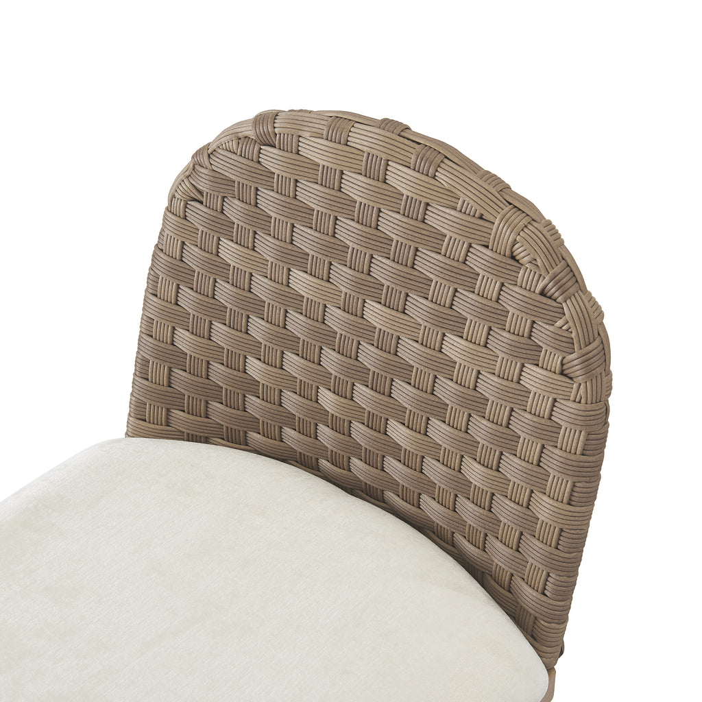 Farmhouse Barstools with Woven Rattan Back & Padded Seat - 29.5" Height (Set of 2)
