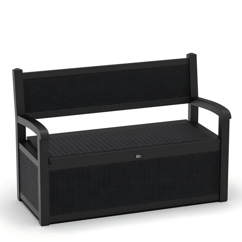 Chic Crate 70 Gallon Bench Deck Box Durable Resin Outdoor Storage And Organization