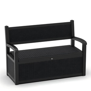 Chic Crate 70 Gallon Bench Deck Box Durable Resin Outdoor Storage And Organization