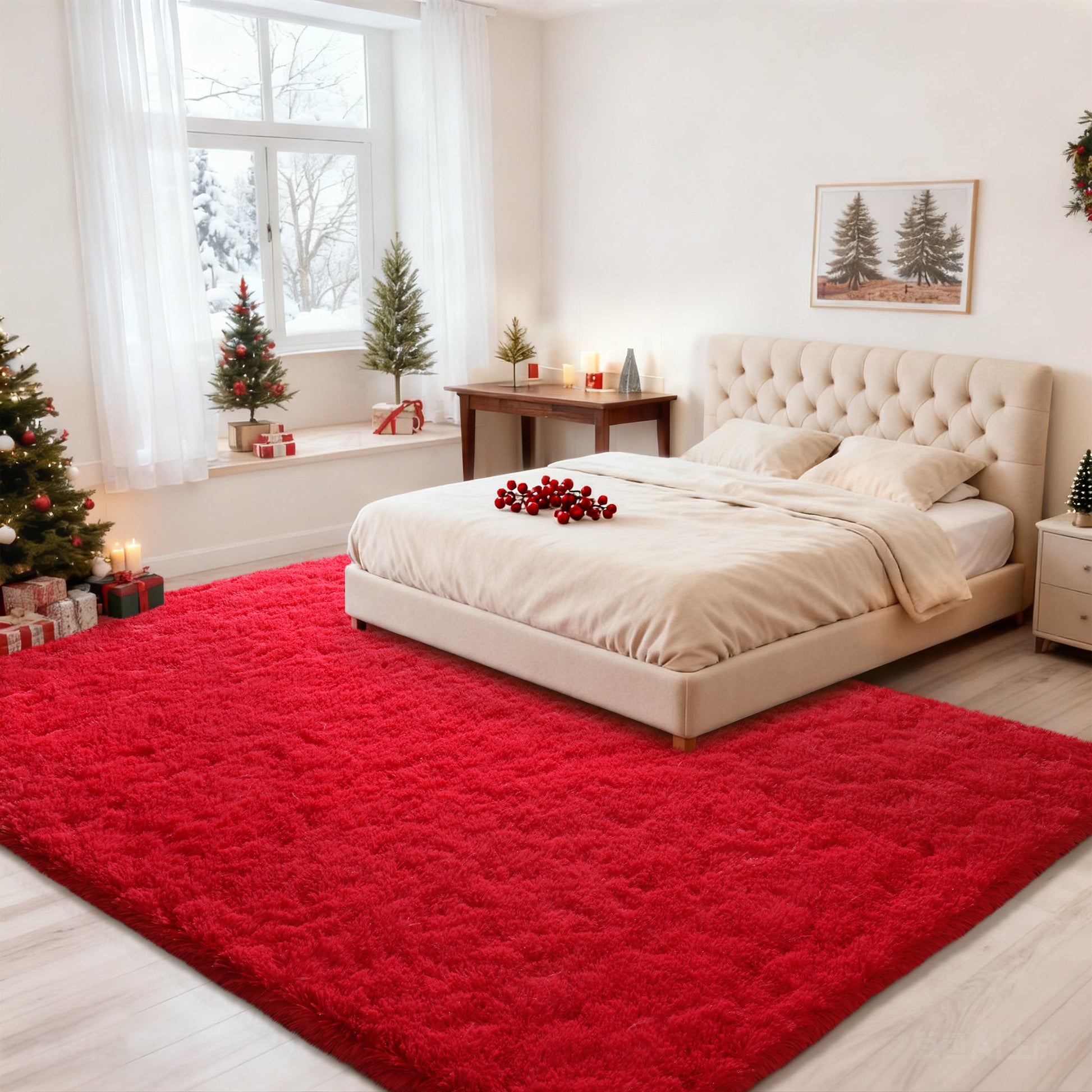 Area Rugs for Living Room Bedroom, Non-Slip Fluffy Soft Shag Carpet for Kids Home Dorm Decor