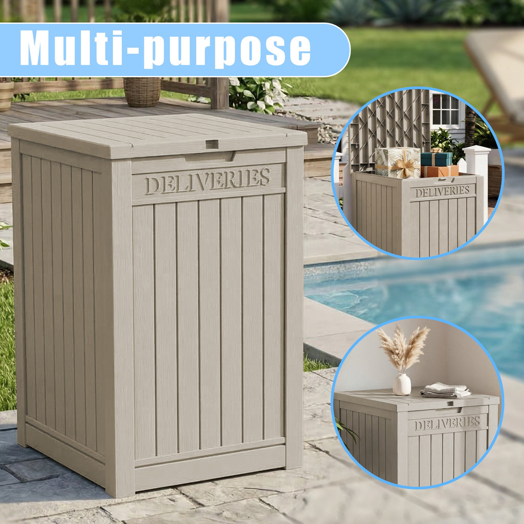 Large Package Delivery Box,Waterproof Deck Box for Porch & Patio,Lockable Resin Outdoor Storage Box