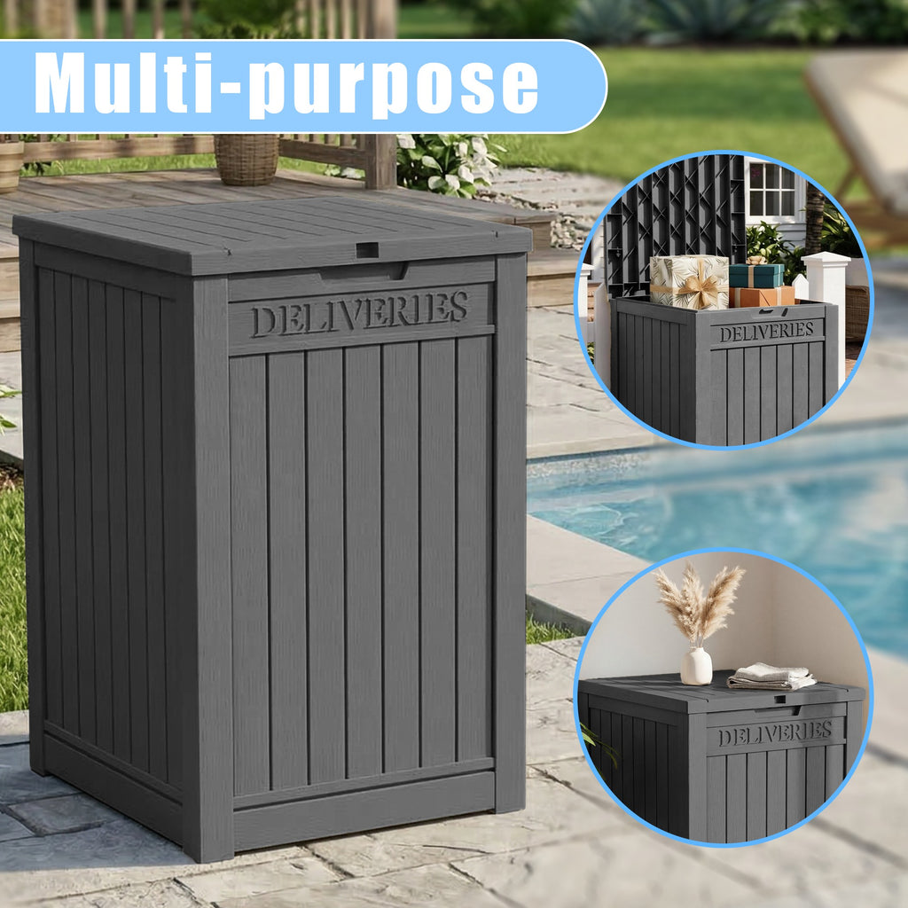 Large Package Delivery Box,Waterproof Deck Box for Porch & Patio,Lockable Resin Outdoor Storage Box