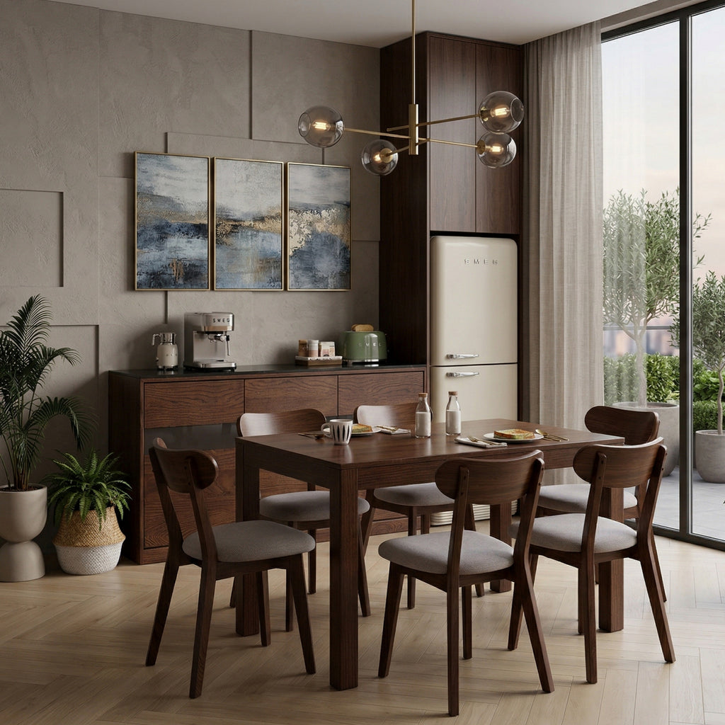 Set of 2/4 Solid Oak Wood Dining Chairs, Farmhouse Natural Wood Finish - 47.5x55.5x78cm