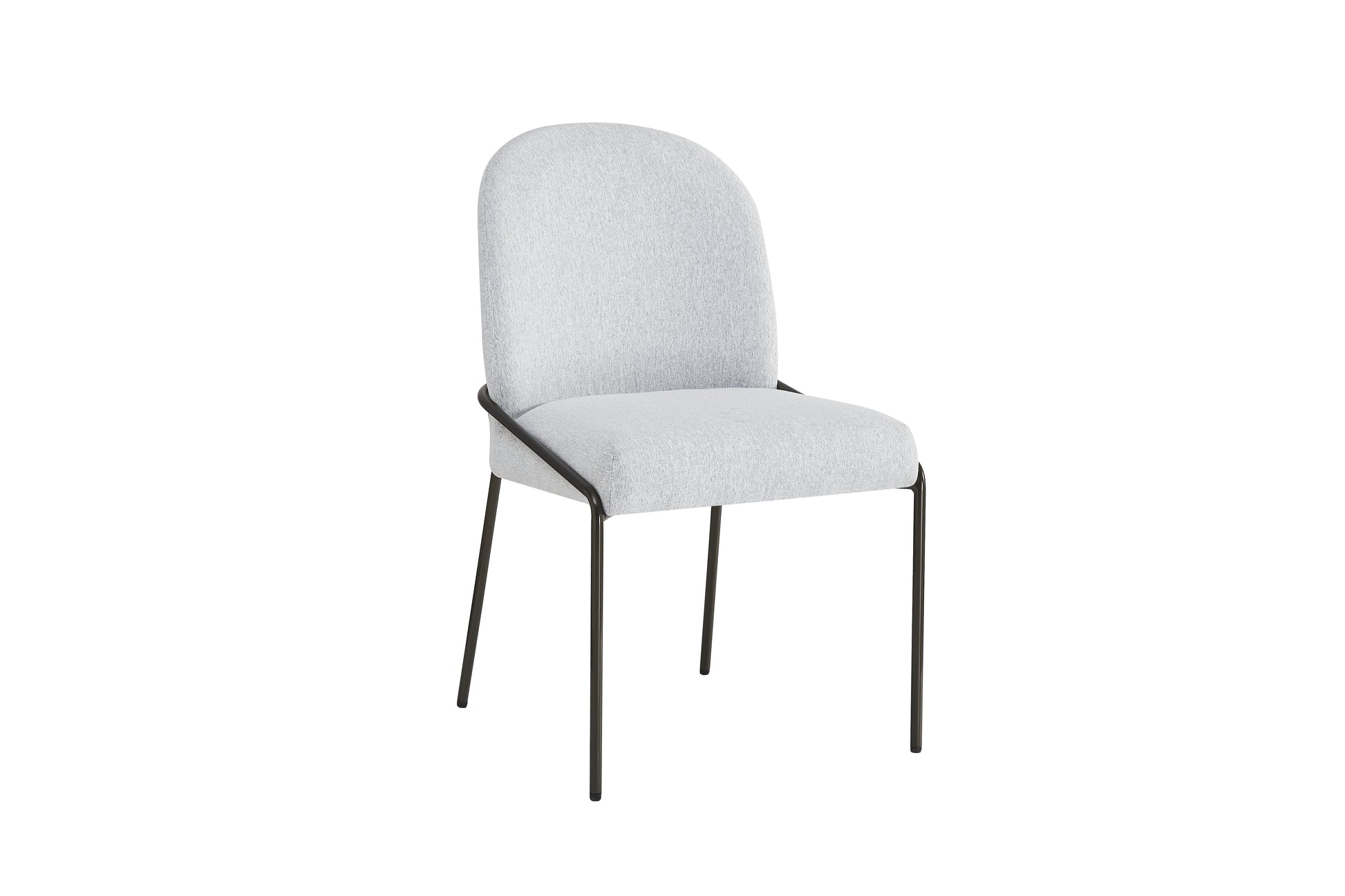 Modern Upholstered Dining Chairs with Curved High-Back & Bronze Iron Frame (Set of 2)