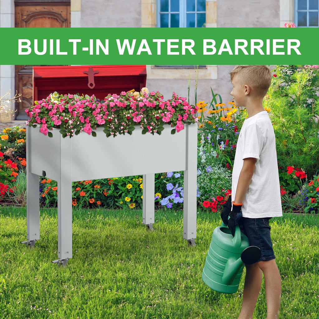 Chic Crate - Raised Garden Bed with Wheels, Outdoor Planter Box for Vegetables, Flowers & Herbs