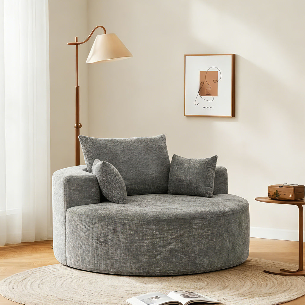 Plush Modern Sleeper Chair No Assembly Cozy Single Sofa for Living Room and Bedroom