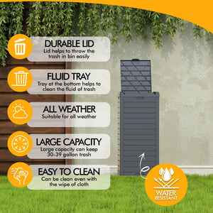 Chic Crate-Resin Manual Lift Outdoor Trash/Recycling Bins - 31 Gallons