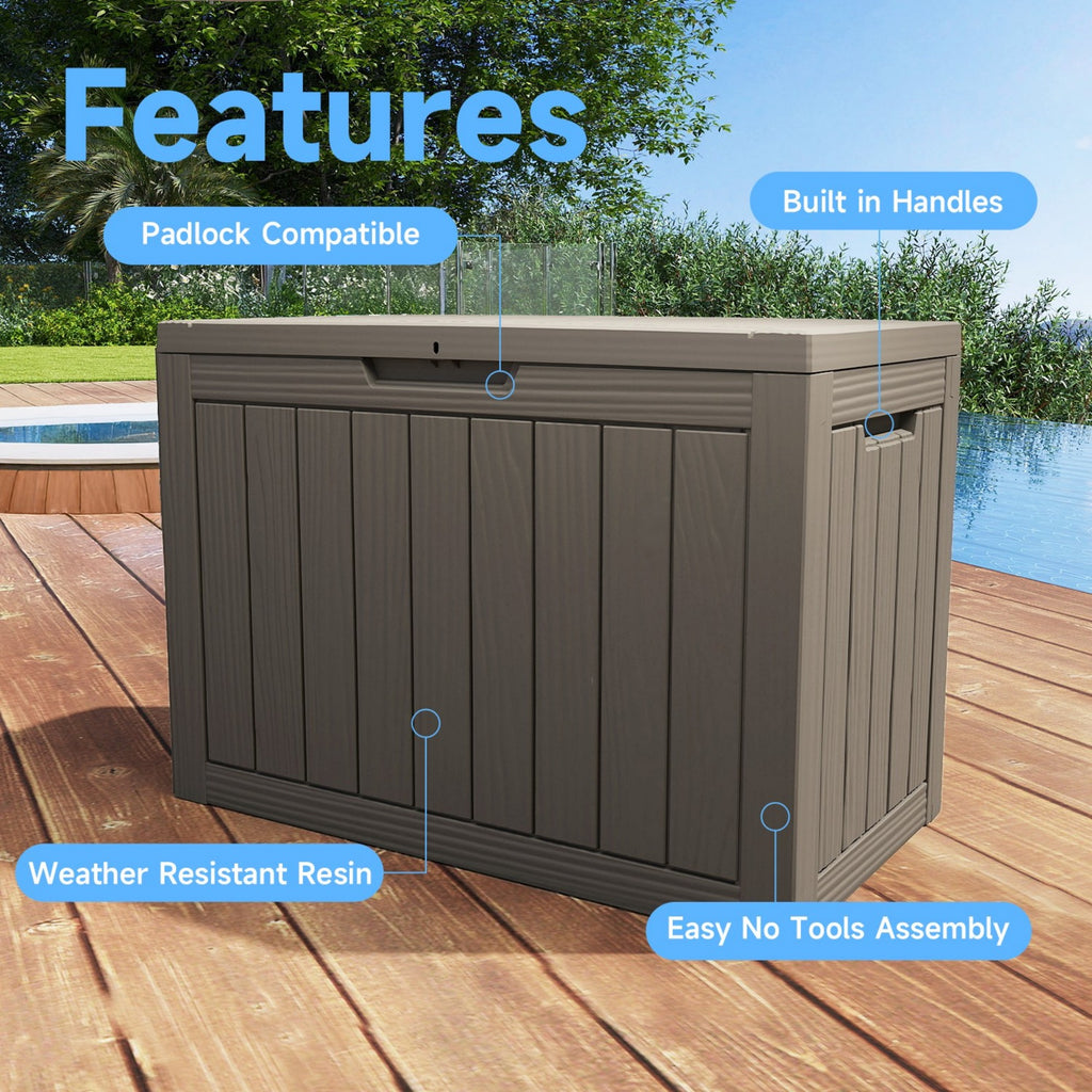 Water Resistant Resin Lockable Deck Box
