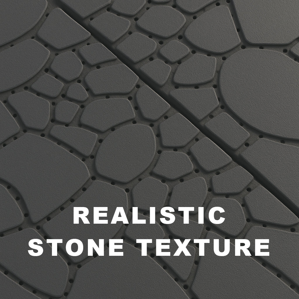 Chic Crate 44 Pack 12'' Stone Texture Interlocking Patio Deck Tiles –  DARK Gray