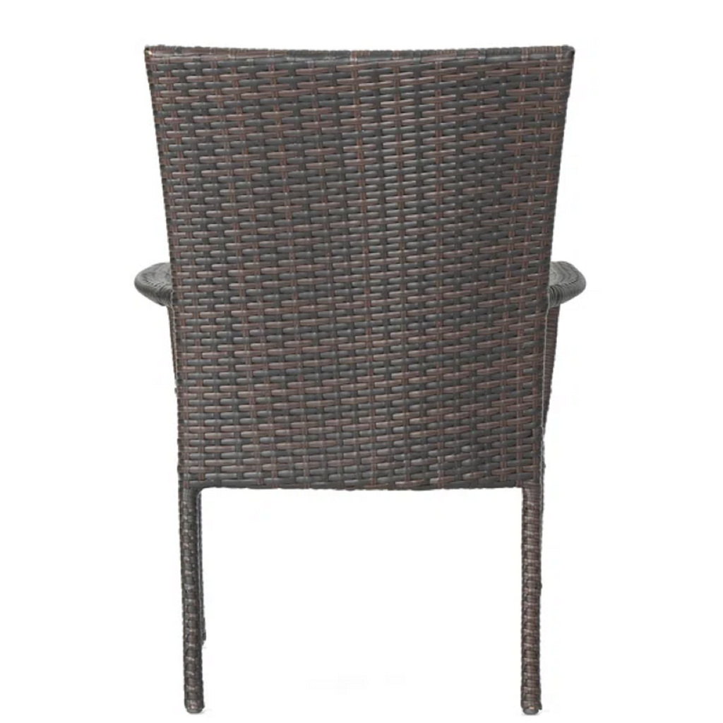 PE Wicker Stacking Outdoor Chairs 4PCS Weather Resistant Seating for Patio Garden Deck and Poolside