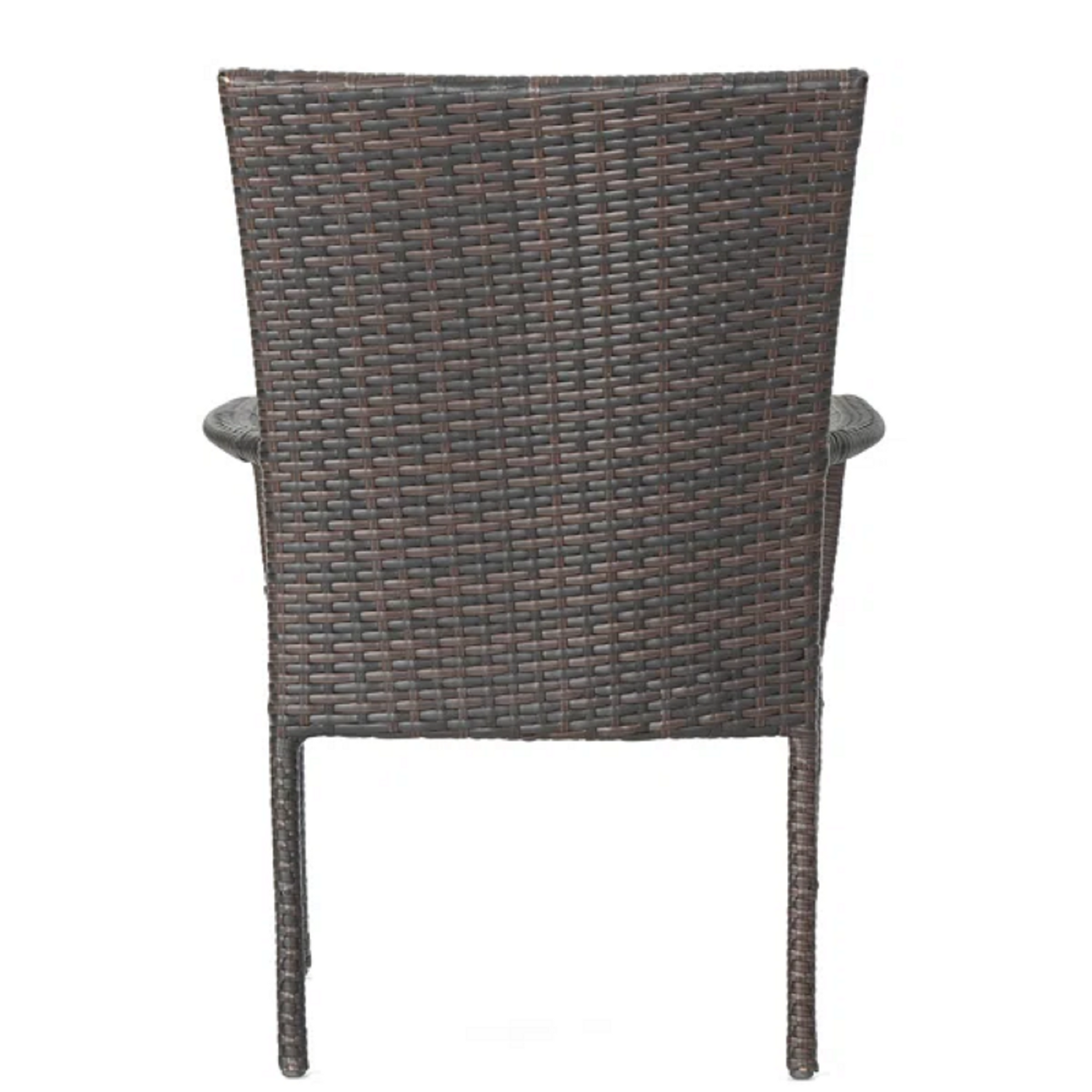 PE Wicker Stacking Outdoor Chairs 4PCS Weather Resistant Seating for Patio Garden Deck and Poolside
