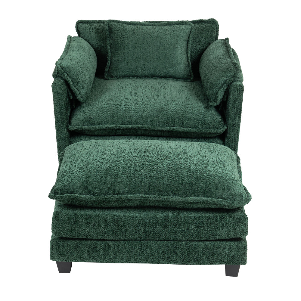 Chic Crate - 55.32*39.76" Oversized Sofa Indoor,Portable ottoman,Boucle Single Sofa Bed with Wider seat,Double deep cushion,Strong wrapping of thick armrests for Living Room,Bedroom.3 Colors.