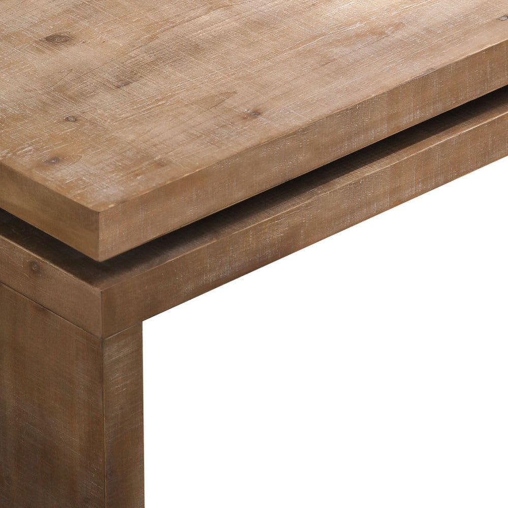 Chic Crate - Modern Rustic Wood Coffee Table with Natural Wood Grain Texture - Rectangular Living Room Center Table 47.6" L * 23.6" W * 16.3" H