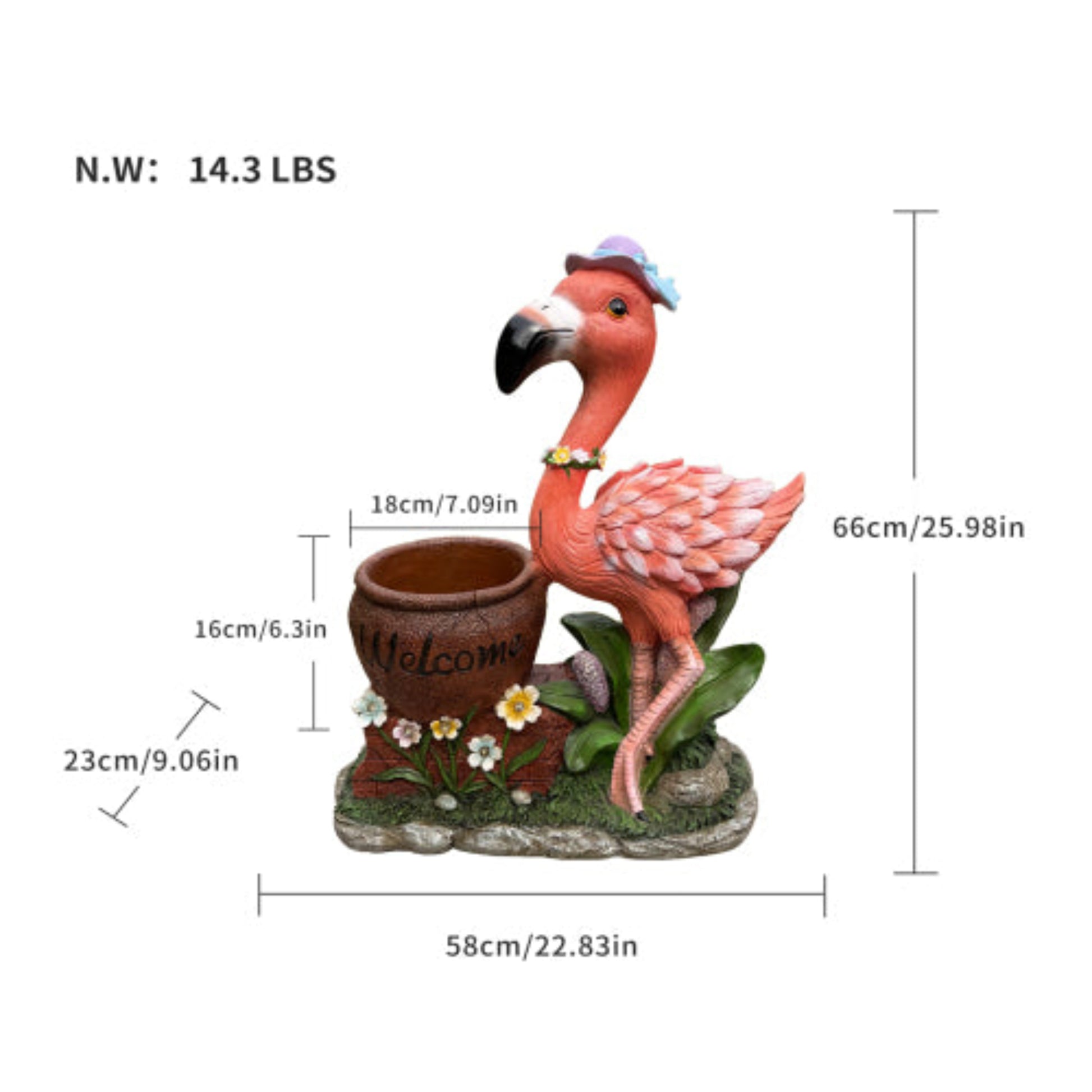 Flamingo Shape Flower Pot Planter with Creative Design