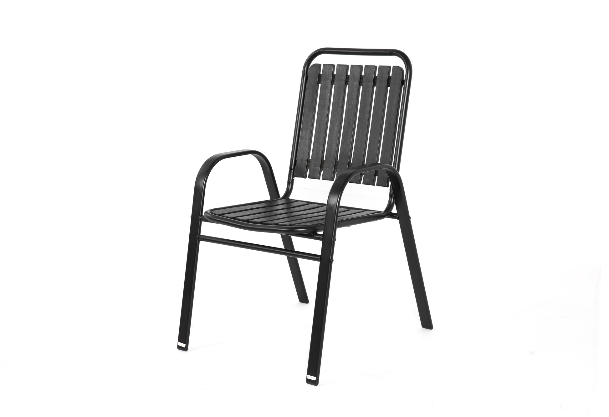 5-Piece Plastic chair and steel table Outdoor Dining Set, plastic Chairs and Table Set for Garden Patio, Black