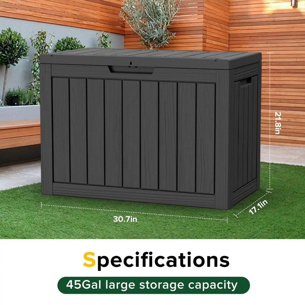 Chic Crate - 45 Gallon Water Resistant Resin Lockable Deck Box