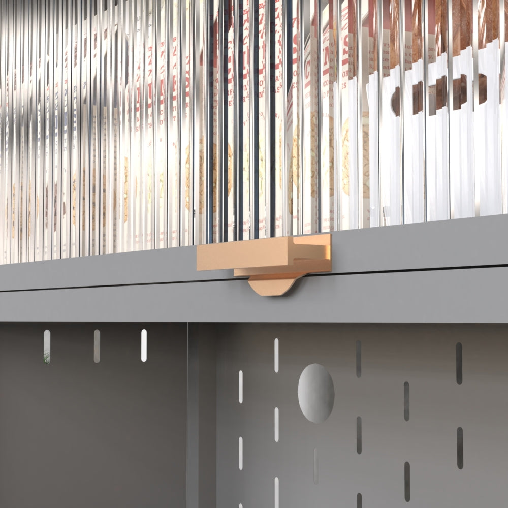 Chic Crate 73'' Tall 6-Level Flip-Door Pegboard Metal Pantry Cabinet(Grey) – Anti-Tip Hutch for Kitchen/Dining/Living Room