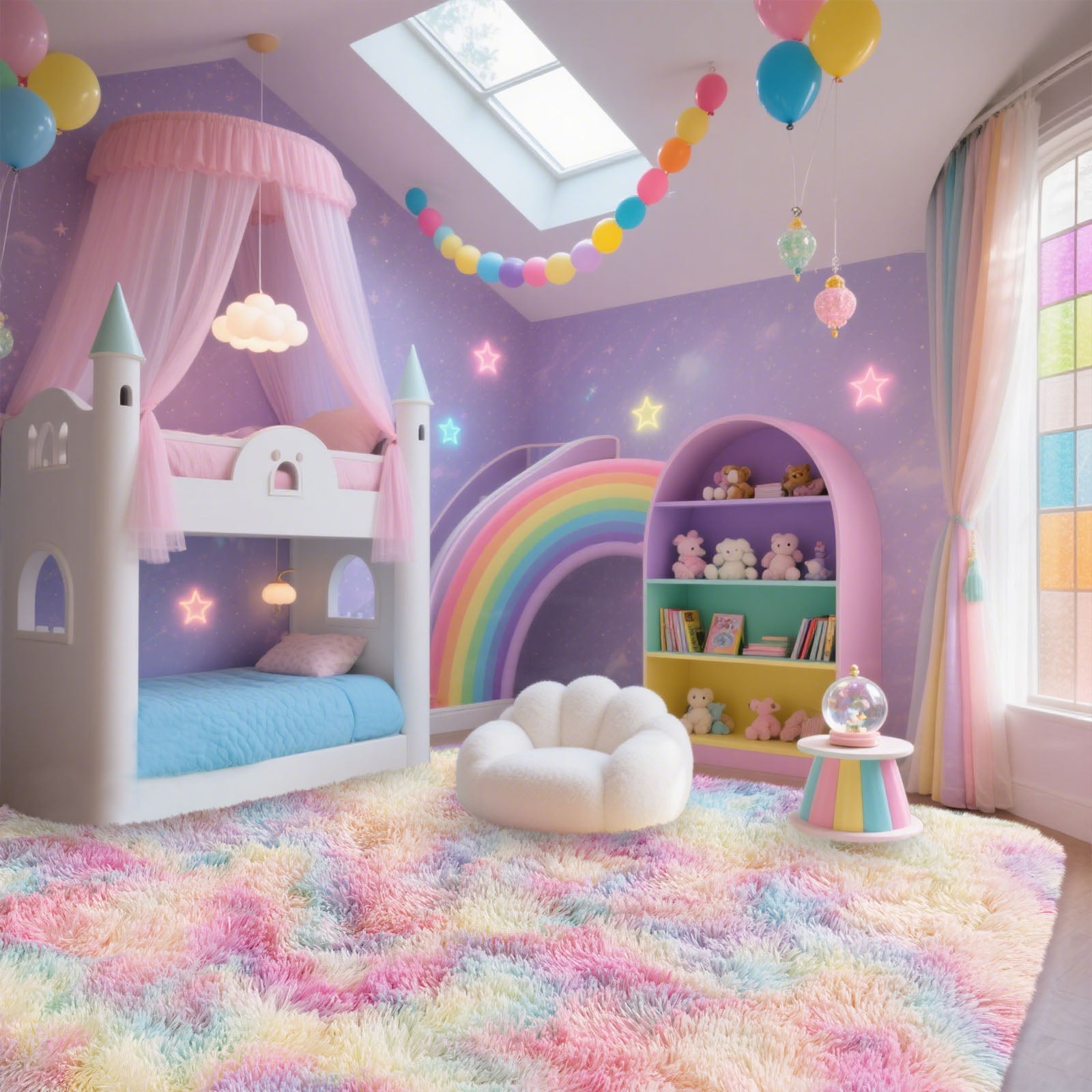 Area Rugs for Living Room Bedroom, Non-Slip Fluffy Soft Shag Carpet for Kids Home Dorm Decor