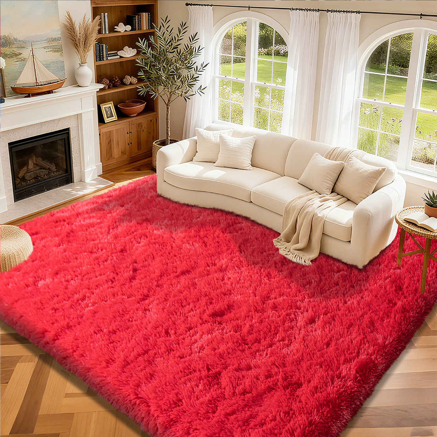 Area Rugs for Living Room Bedroom, Non-Slip Fluffy Soft Shag Carpet for Kids Home Dorm Decor