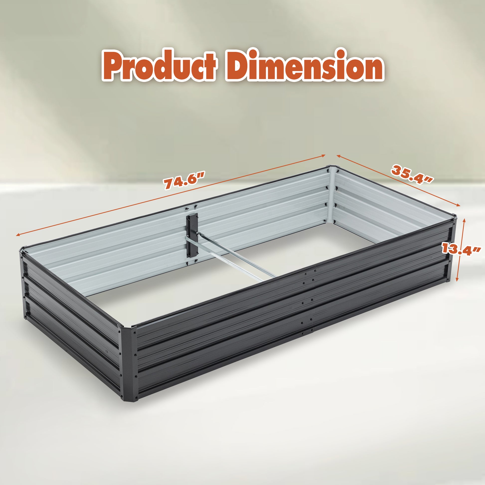 6x3x1 FT Metal Raised Garden Bed Outdoor Reinforced Galvanized Rustproof Colored Steel Planter Boxes for Vegetables, Raised Beds for Growing Flowers Herbs Succulents