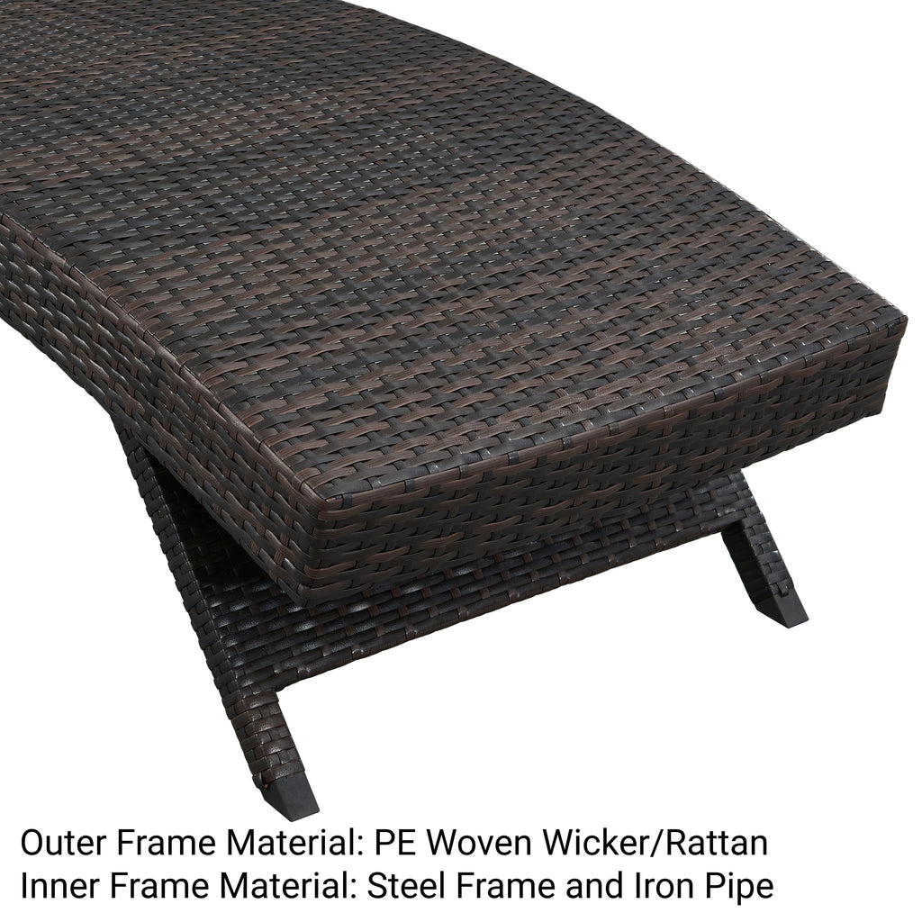 Outdoor Wicker Chaise Lounges (Set of 2), 79 inch, Dark Brown - Chic Crate