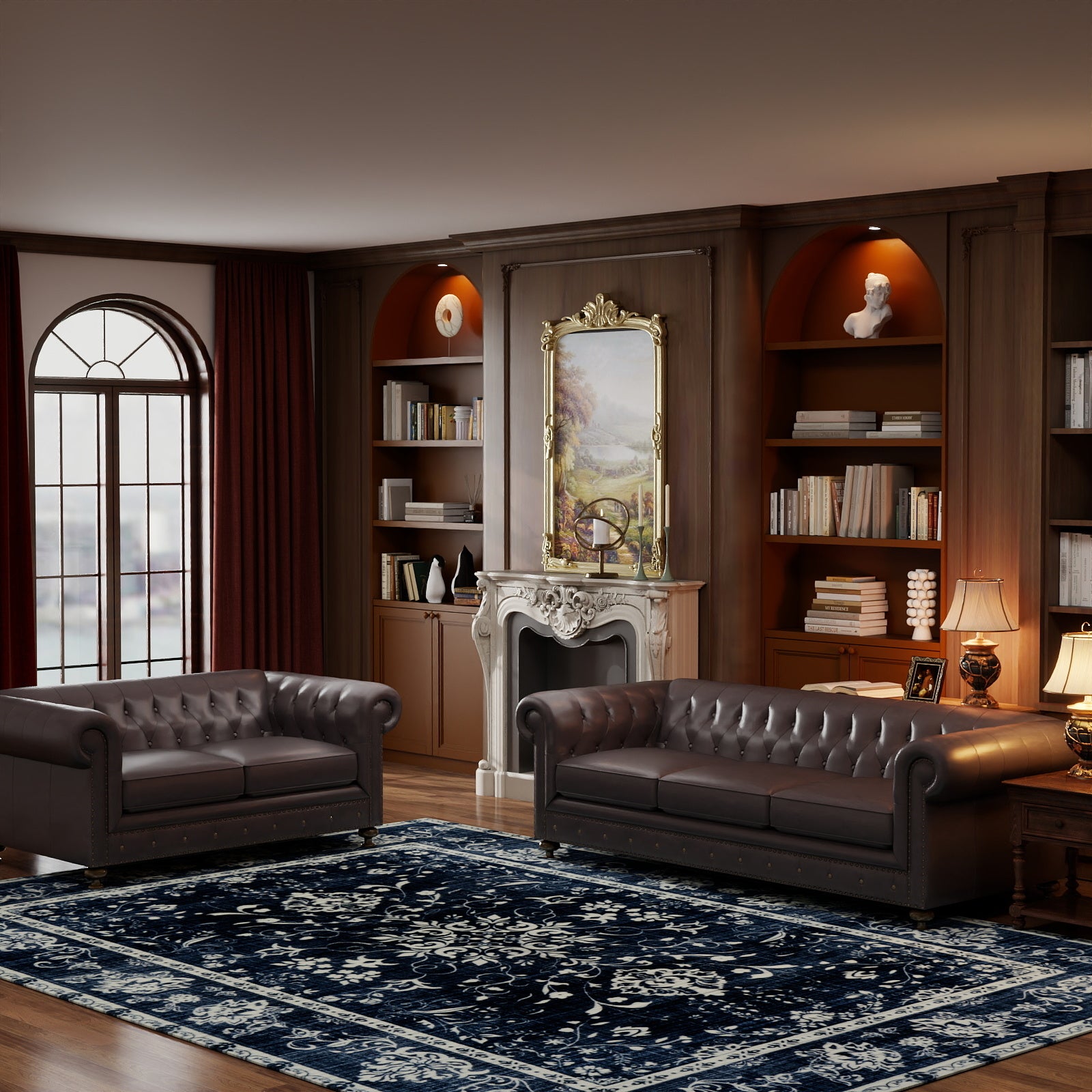 5x7ft Washable Abstract Print Multi-Color Area Rug, Thin Distressed Non-Slip Carpet for Living Room Bedroom,  Home Decor