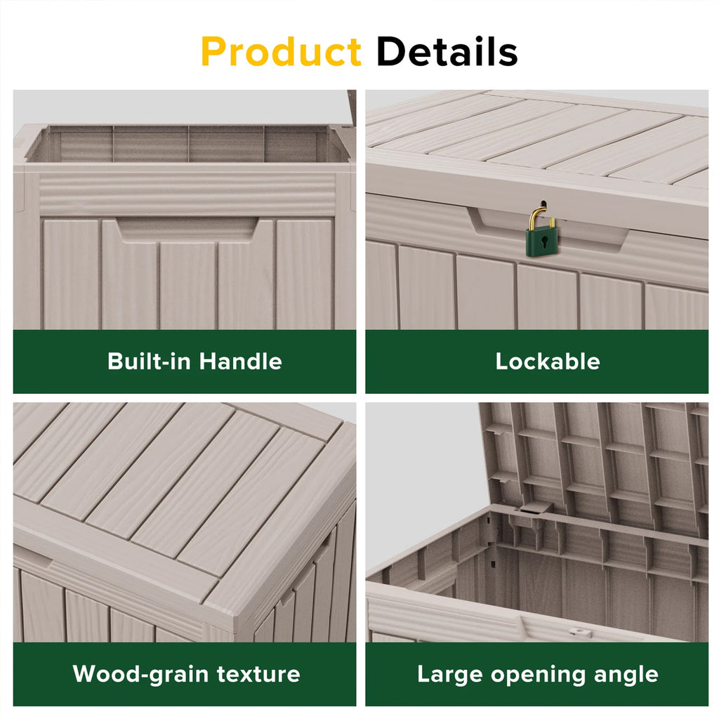 Chic Crate - 45 Gallon Water Resistant Resin Lockable Deck Box