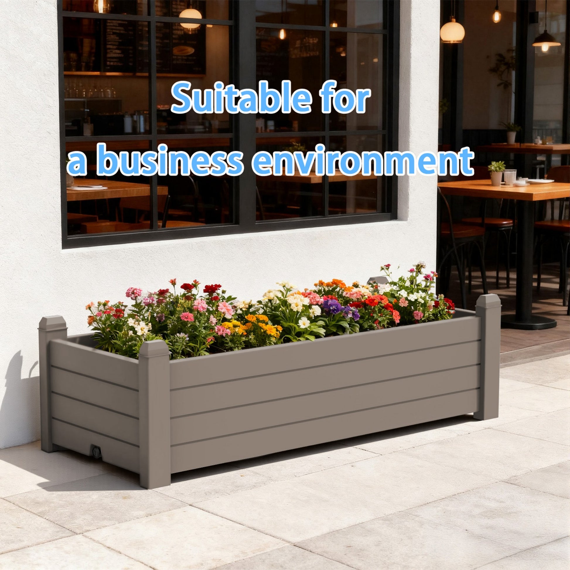 21Gallon Outdoor Planter Box, Garden Bed for Vegetables, Flowers & Herbs, Raised Planter