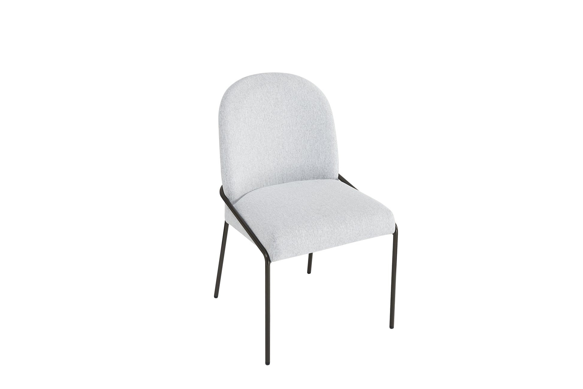 Modern Upholstered Dining Chairs with Curved High-Back & Bronze Iron Frame (Set of 2)