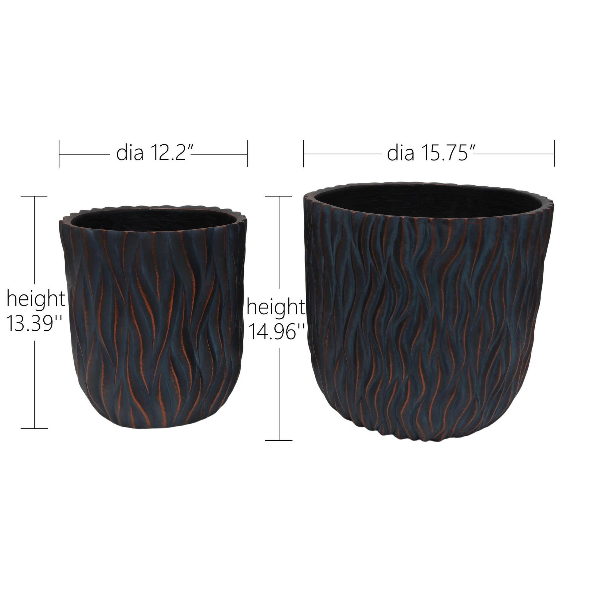 Large Garden Planter Set Assorted Sizes MGO Plant Pots with Drainage for Patio Home Decor