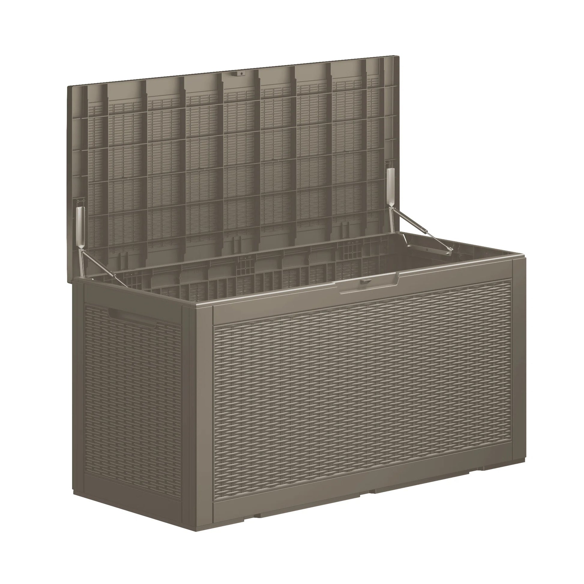 100 Gallon Outdoor Deck Box, Water-Resistant Resin Storage Box with Lockable Lid for Patio
