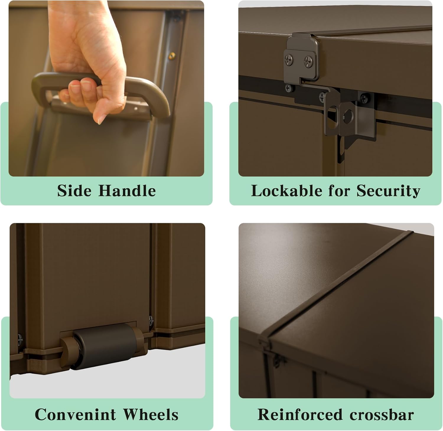 200 Gallon Patio Steel Storage Deck Box, Waterproof Lockable Bin for Cushions, Pillows & Tools