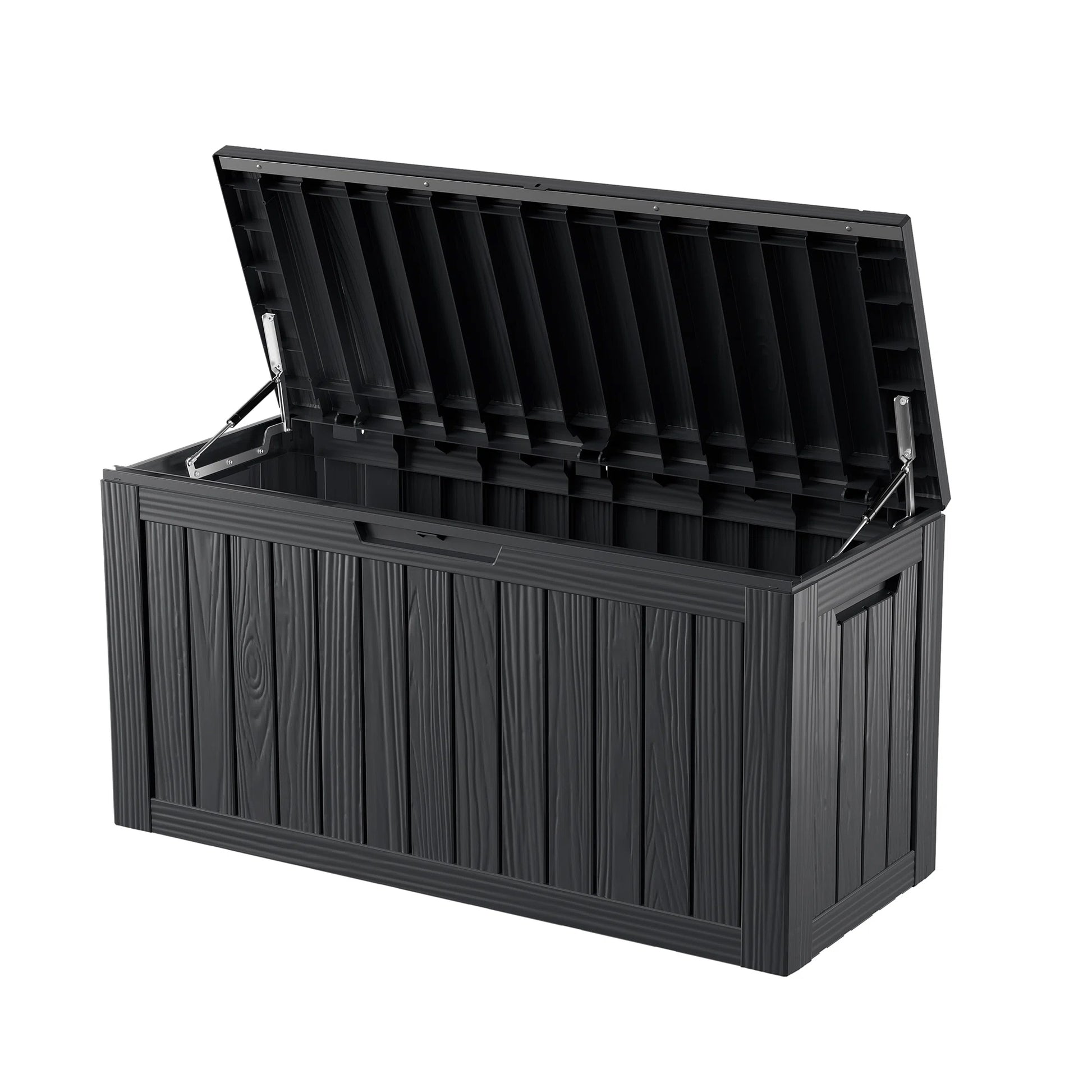 80 Gallon Outdoor Deck Box, Water-Resistant Resin Storage Box with Lockable Lid for Patio