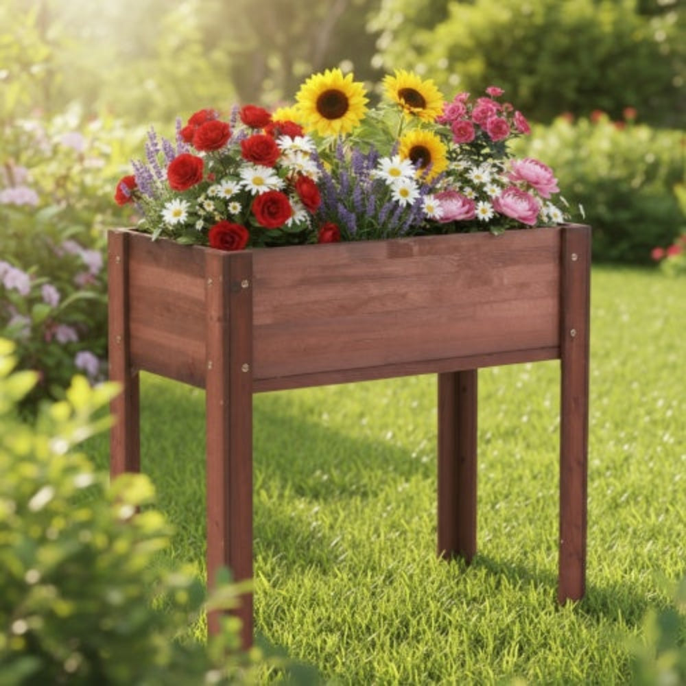 31x31x16 inch Raised Garden Bed with Legs, Elevated Wooden Planter Box for Outdoor Plants Flowers Fruits Vegetable Herb Growingg