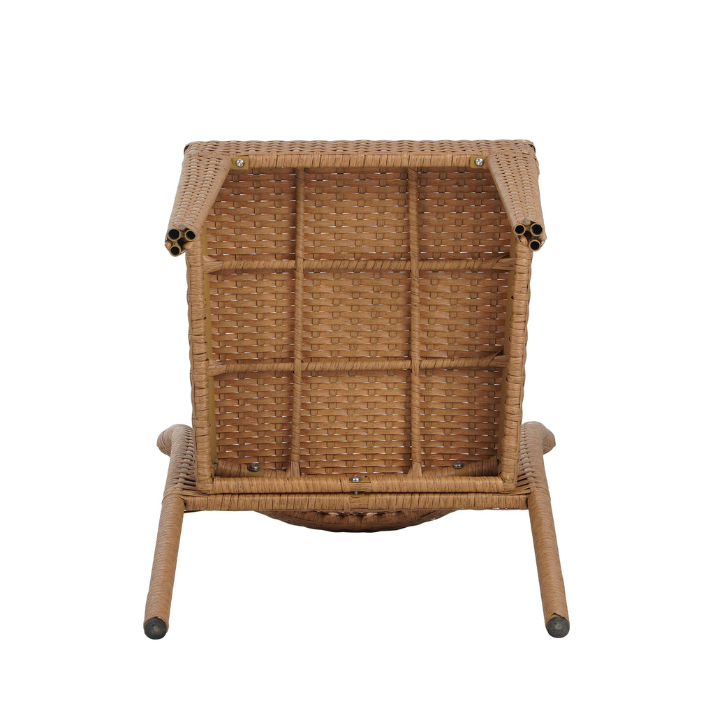 Outdoor Stacking Side Chairs Set of 2 All-Weather Patio Dining Chairs for Garden
