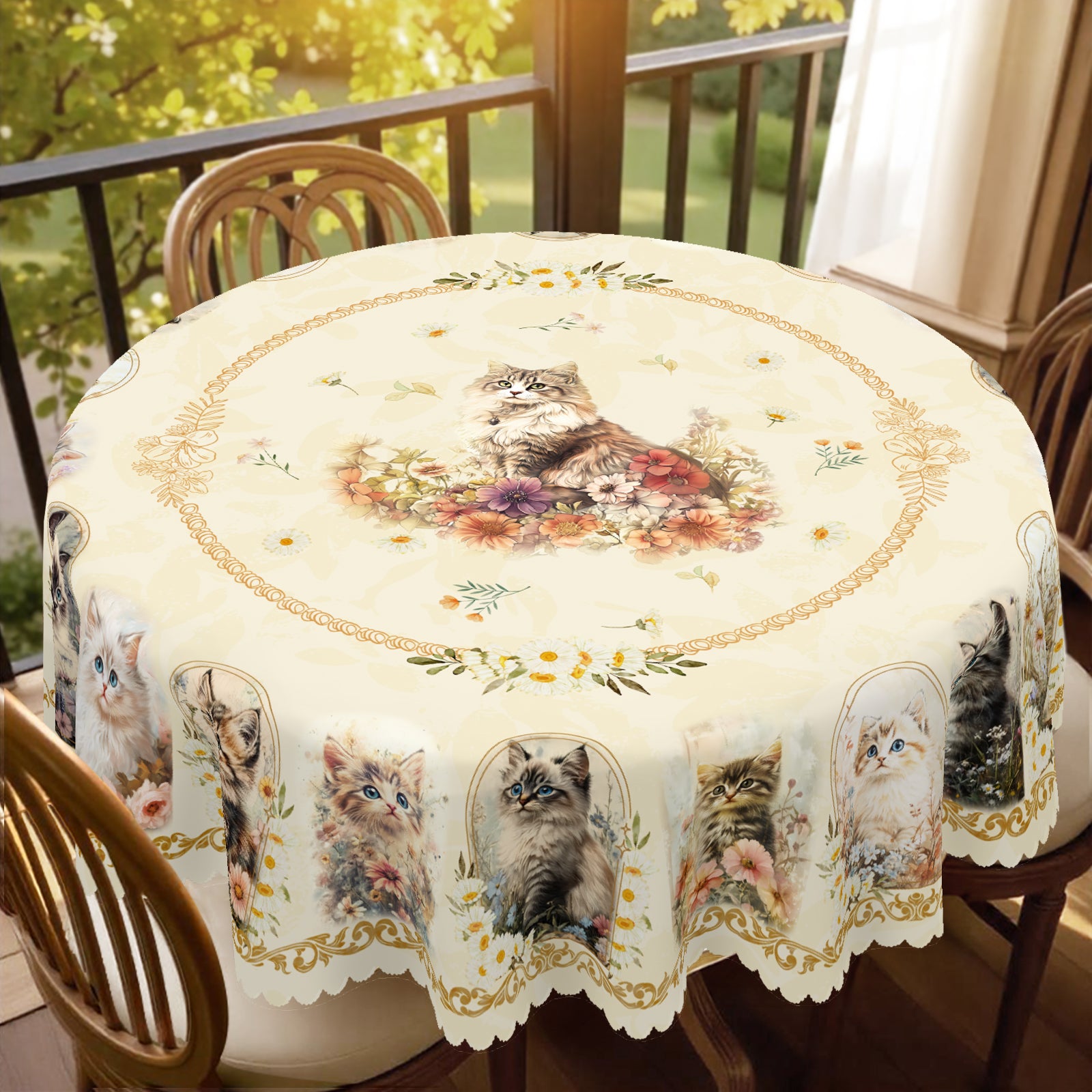 Home Farmhouse Rustic Animals Cat Dog Dresser Scarf for Dining Table, Kitchen Party Farmhouse Decor